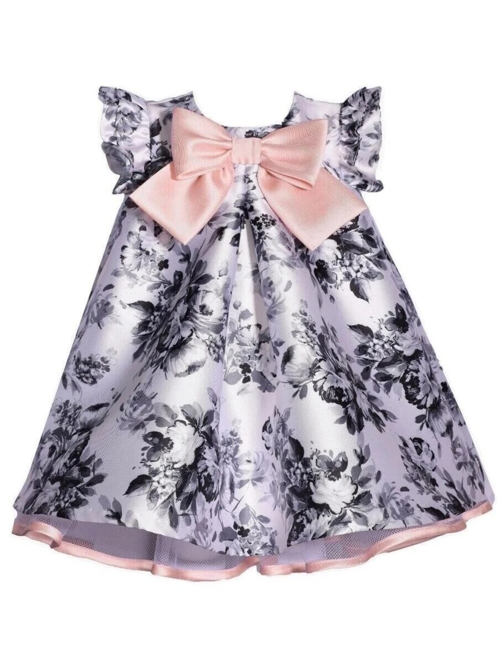 Bonnie Baby Girls Floral Special Occasion Dress Bloomers 0-3M